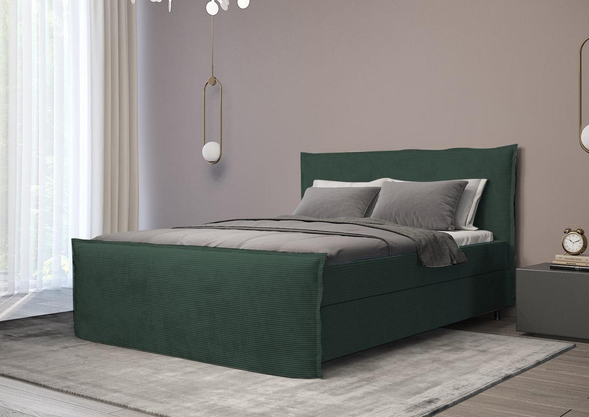 BOXBETT Boro Dunkelgrun 180x200 cm - Dunkelgrün, Textil (180/200cm) - B&B Home