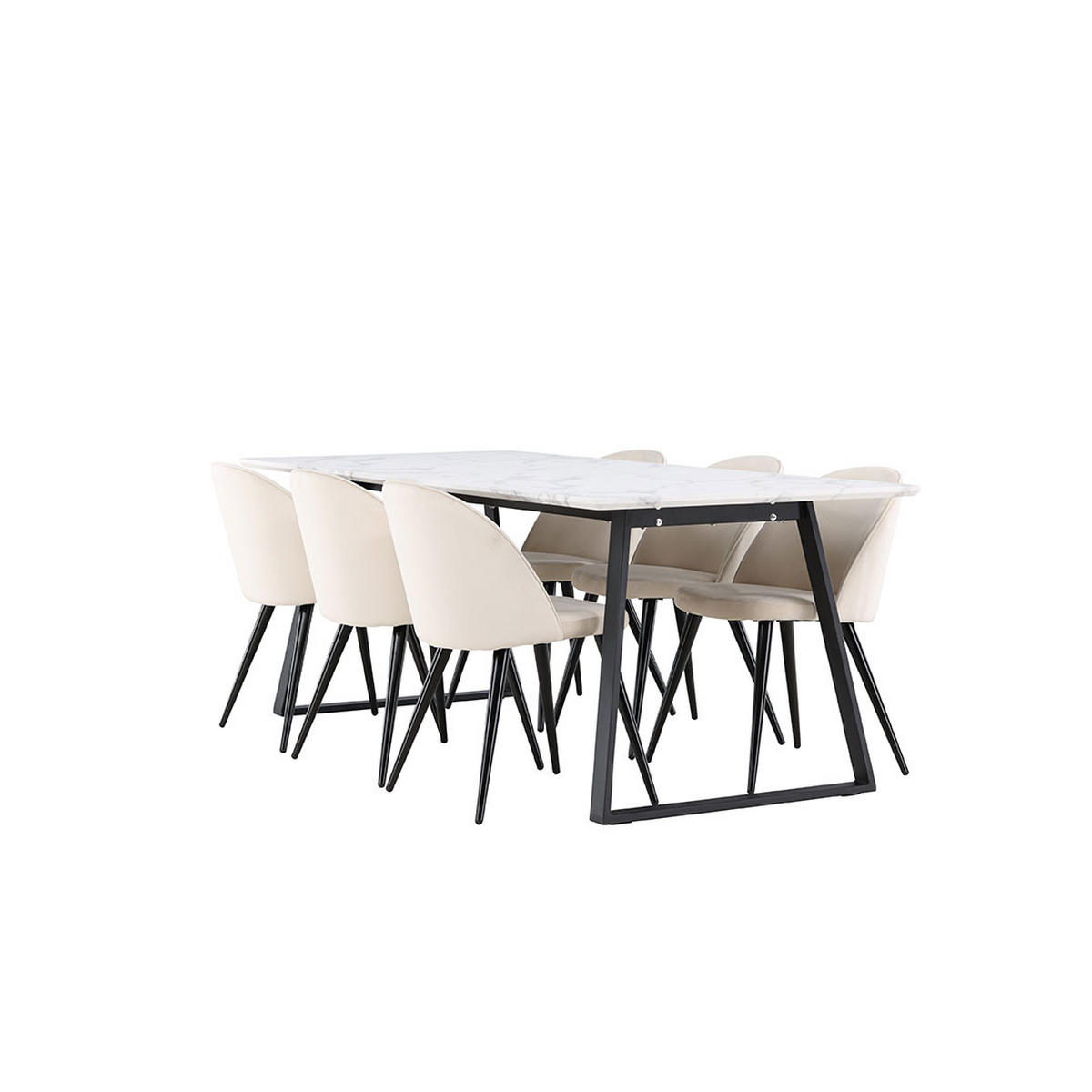 TISCHGRUPPE Beige - Beige, Holz (200/75/90cm) - ebuy24