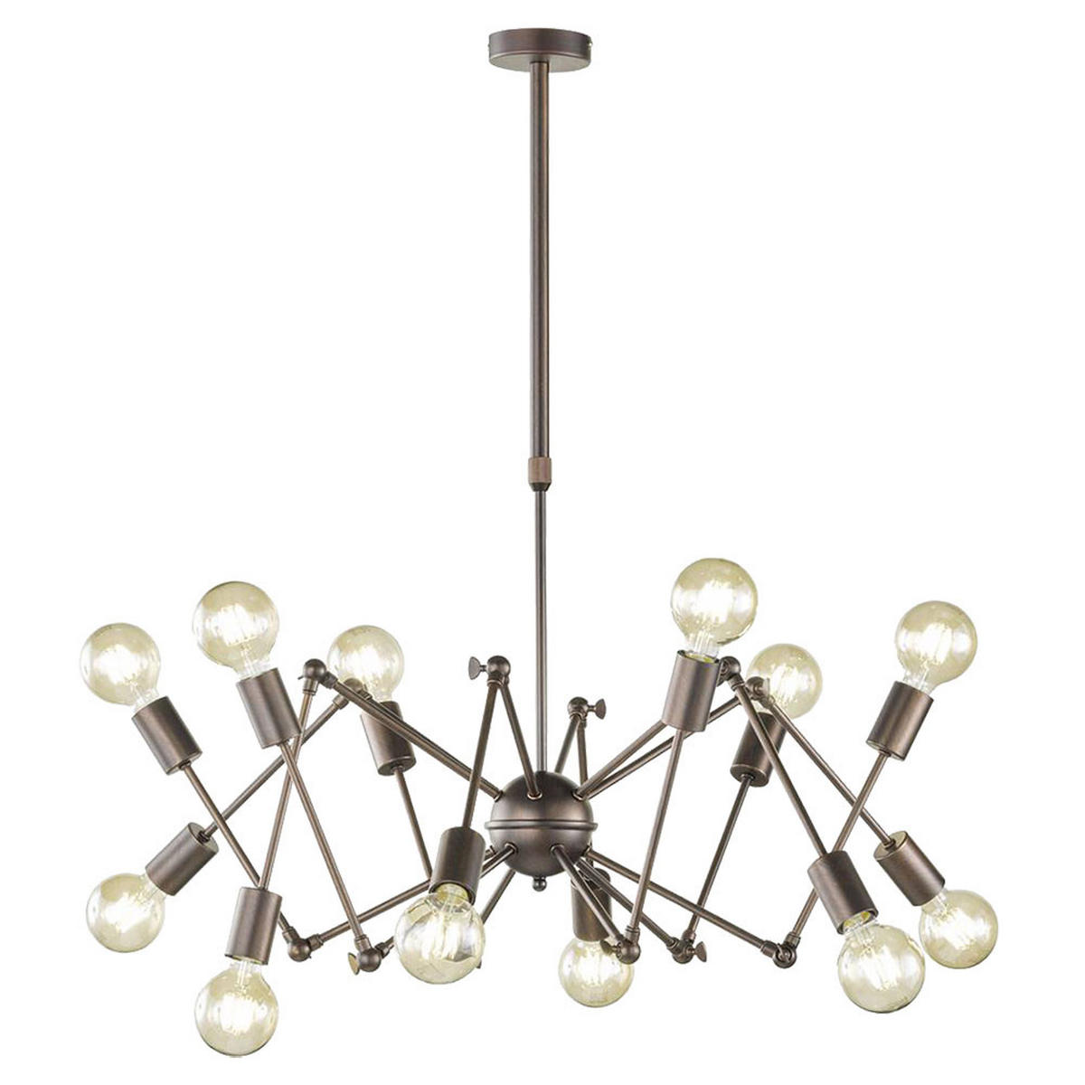 HÄNGELEUCHTE Braun 12-flammig Industriell - Braun, Metall (95/95/109cm) - Wofi