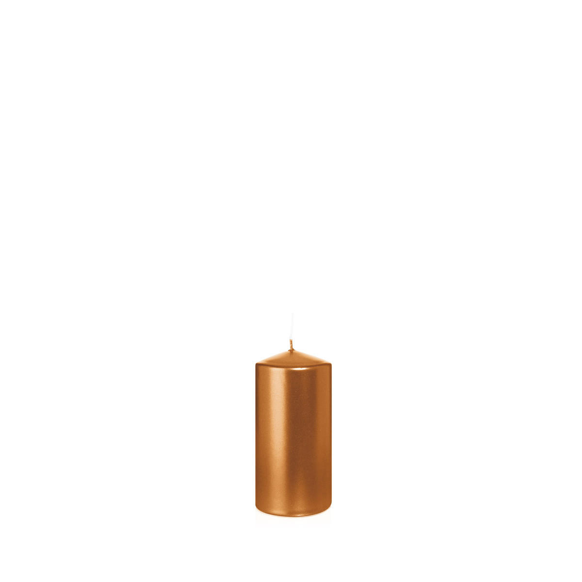 STUMPENKERZEN Kupfer Ø 58 x 120 mm, 16 Stück - Kupferfarben, Paraffin (6/12cm) - Wiedemann Kerzen