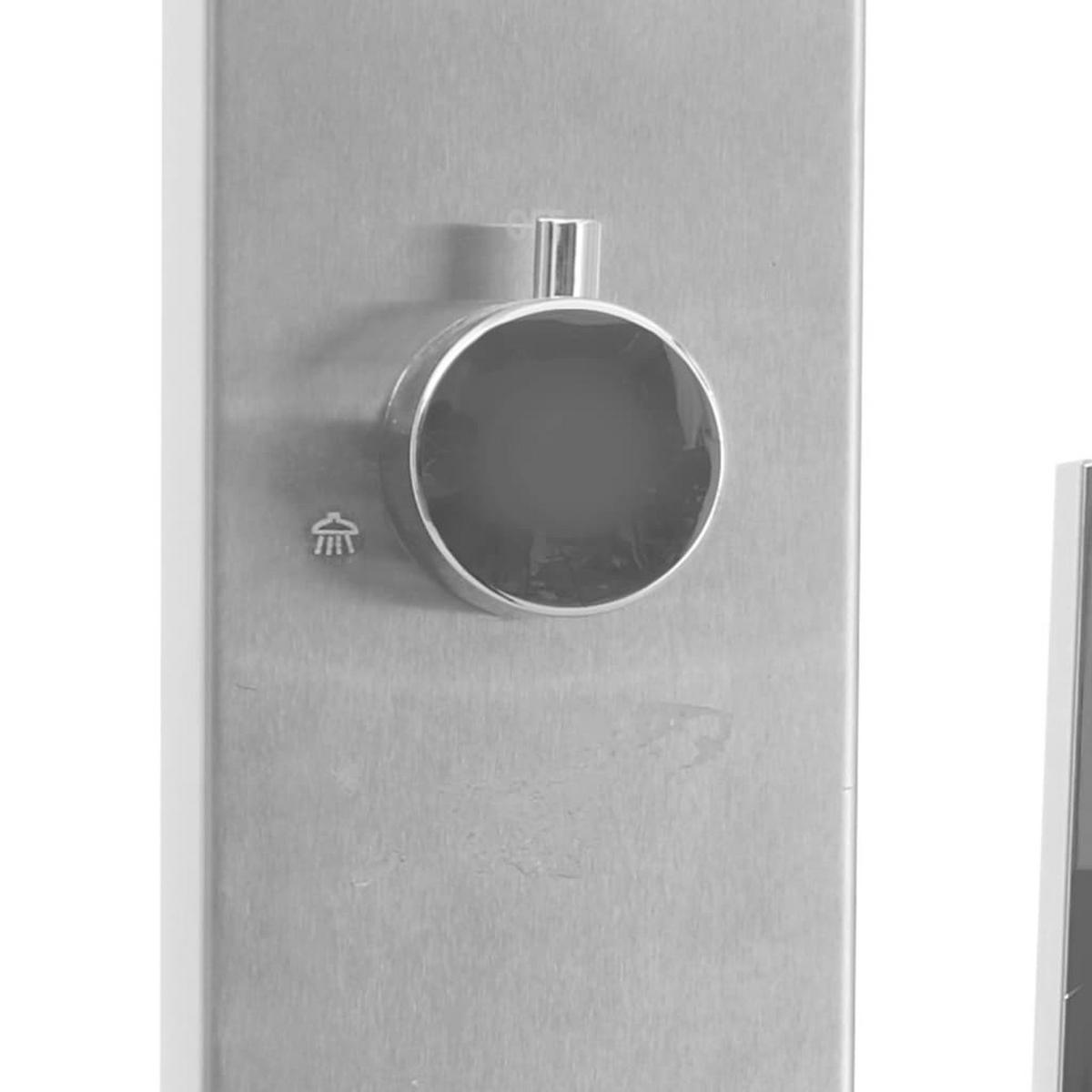 GARTENDUSCHE Edelstahl Gerade - Silberfarben, Metall (10/210/6.5cm) - vidaXL