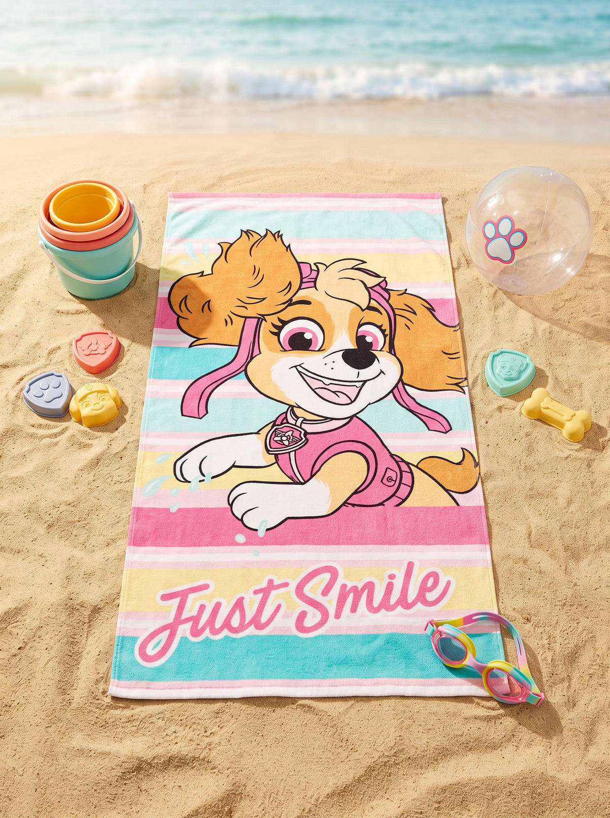STRANDTUCH Paw Patrol Skye Just Smile Mehrfarbig 120 x 60 cm - Multicolor, Textil (120/60cm) - Paw Patrol