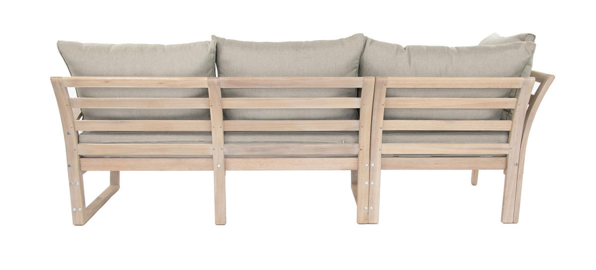 GARTEN-ECKLOUNGE Jura Grau Eukalyptus Holz FSC 100 - Braun, Kunststoff - Green Spirit