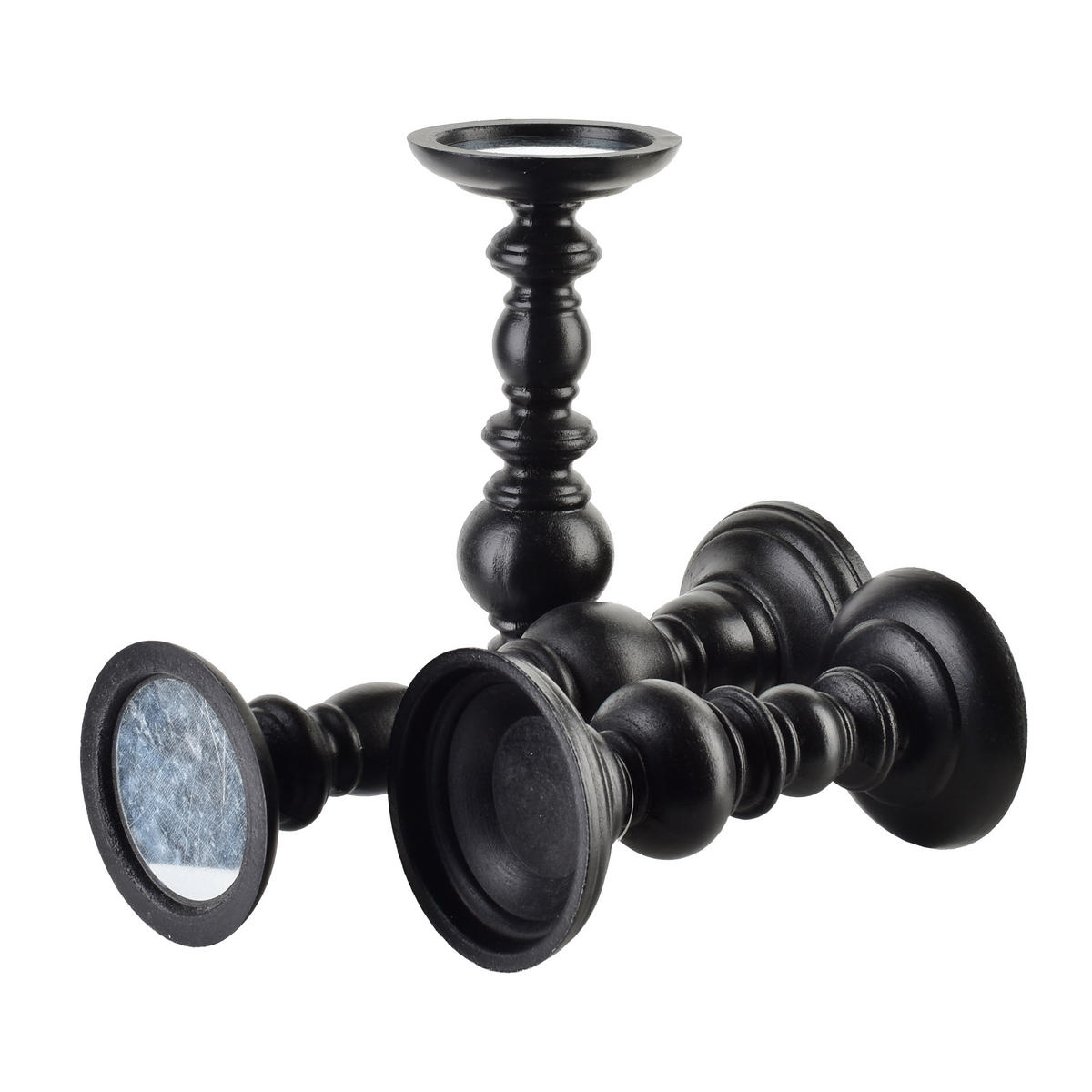 KERZENHALTER Daz schwarz 10/10/29 cm Hoz - Schwarz, Holz (10/29/10cm) - Mondex