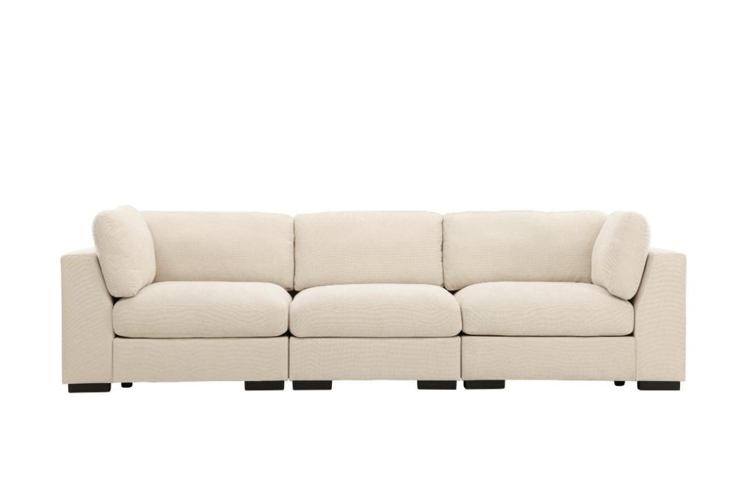 SOFFA Salerno 311 x 102 x 86 cm – beige - Beige, Textil/Plast (311/86/102cm) - ebuy24