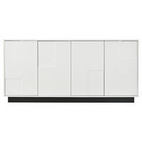 SIDEBOARD Weiß/Schwarz 160/37/75,5 cm - Weiß, Holzwerkstoff (160/75.5/37cm) - PANGIVO