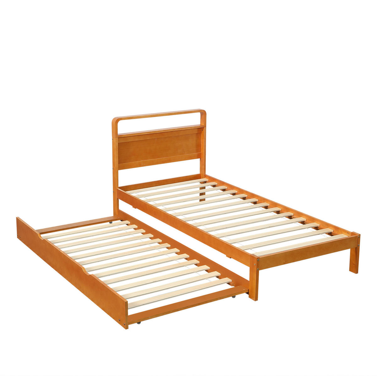 FUNKTIONSBETT aus Kiefer 90x200 cm Natur mit Ausziehbett 90x190 cm - Naturfarben, Holz (90/200cm) - IVMEU