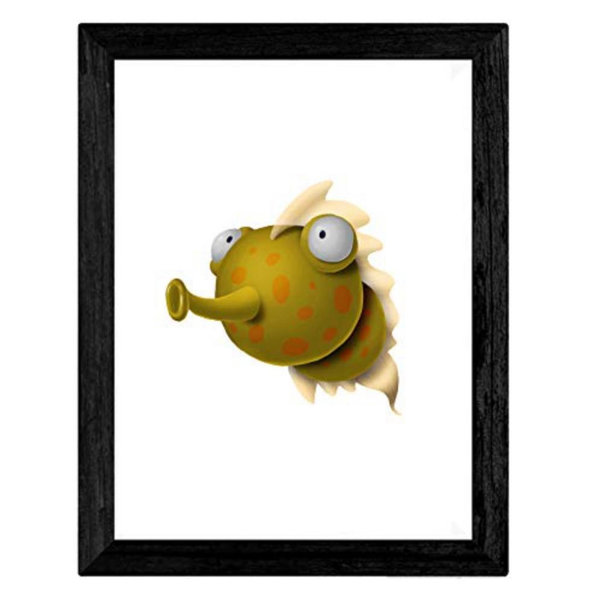 POSTER Set mit 4 Lustige Fischen A4 Rahmenlos - Klar, Papier (29.7/3cm) - Nacnic