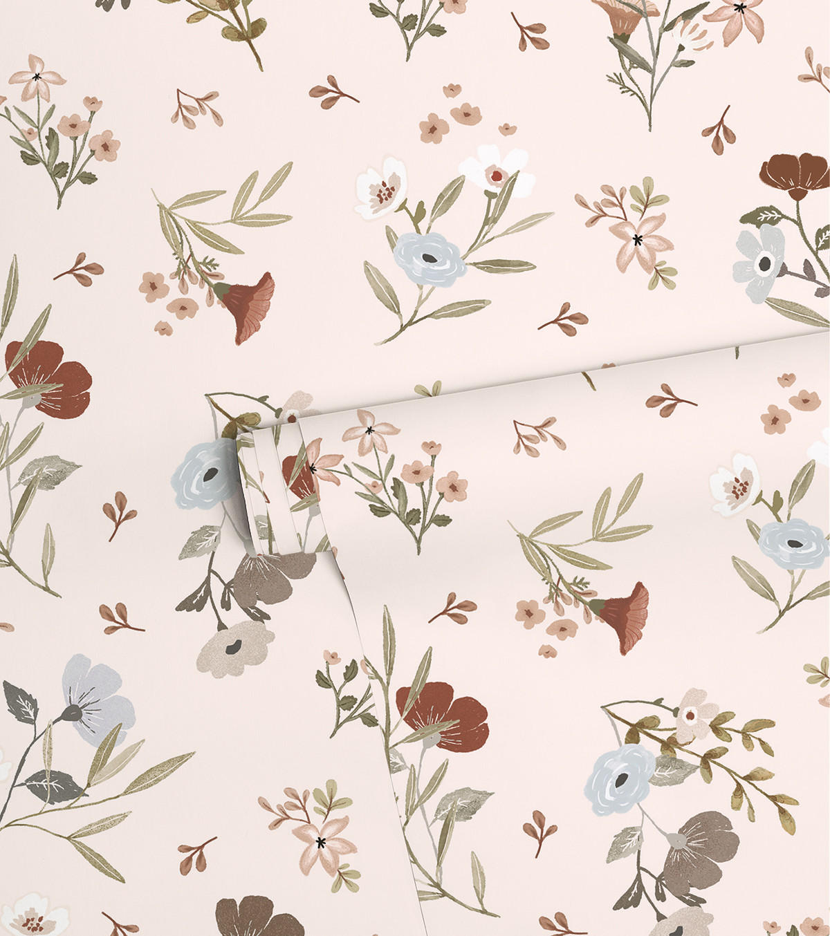 VLIESTAPETE Lilydale Blumen 50 cm x 10 m, hellrosa - Pink/Hellrosa, Papier (50/1000cm) - Lilipinso