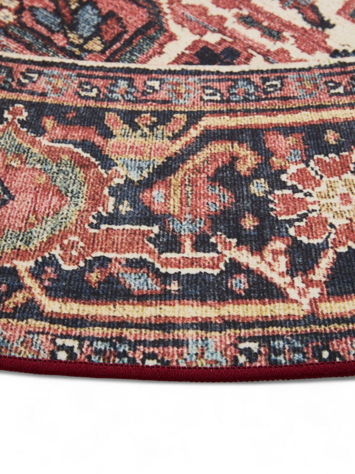 VINTAGE-TEPPICH George waschbar ø 160 cm rund - Multicolor, Kunststoff (160/160cm) - benuta