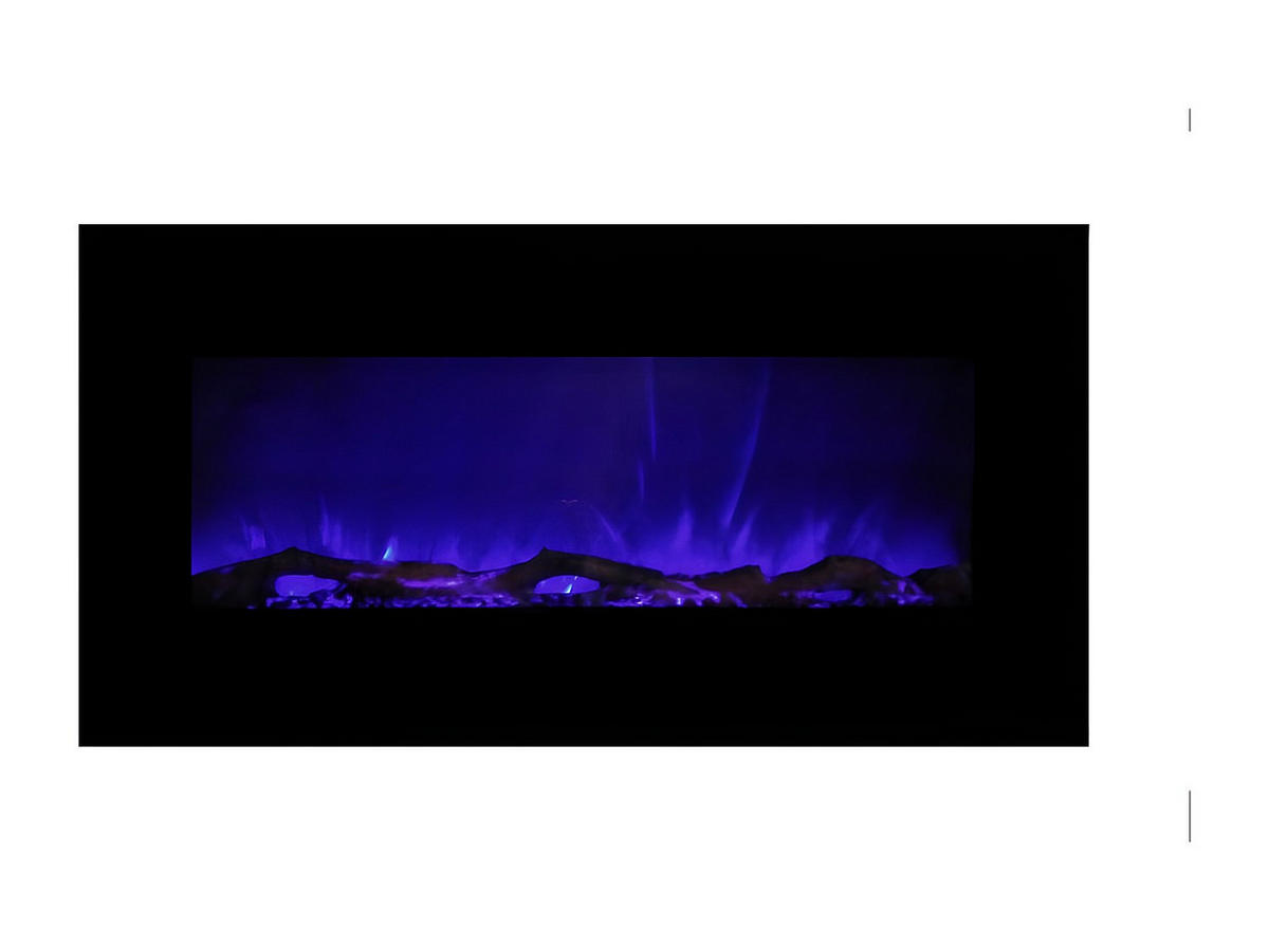 KAMIN - 110 cm x 14 cm - glas - schwarz Lalita - Schwarz, Glas/Metall (110/49/14cm) - Vente-Unique