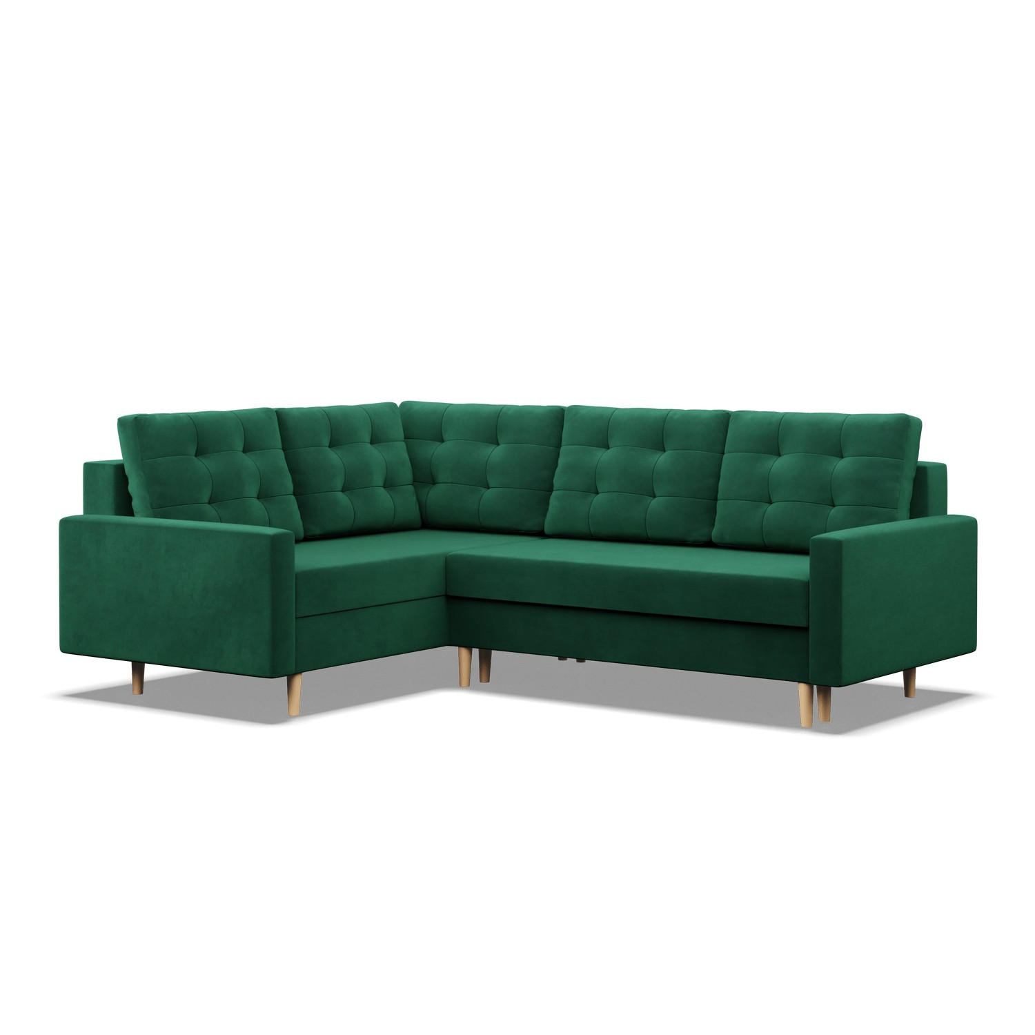 ECKSOFA RECHTS MIT SCHLAFFUNKTION BLANK, Grün - Grün, Textil (223/172cm) - Mebligo
