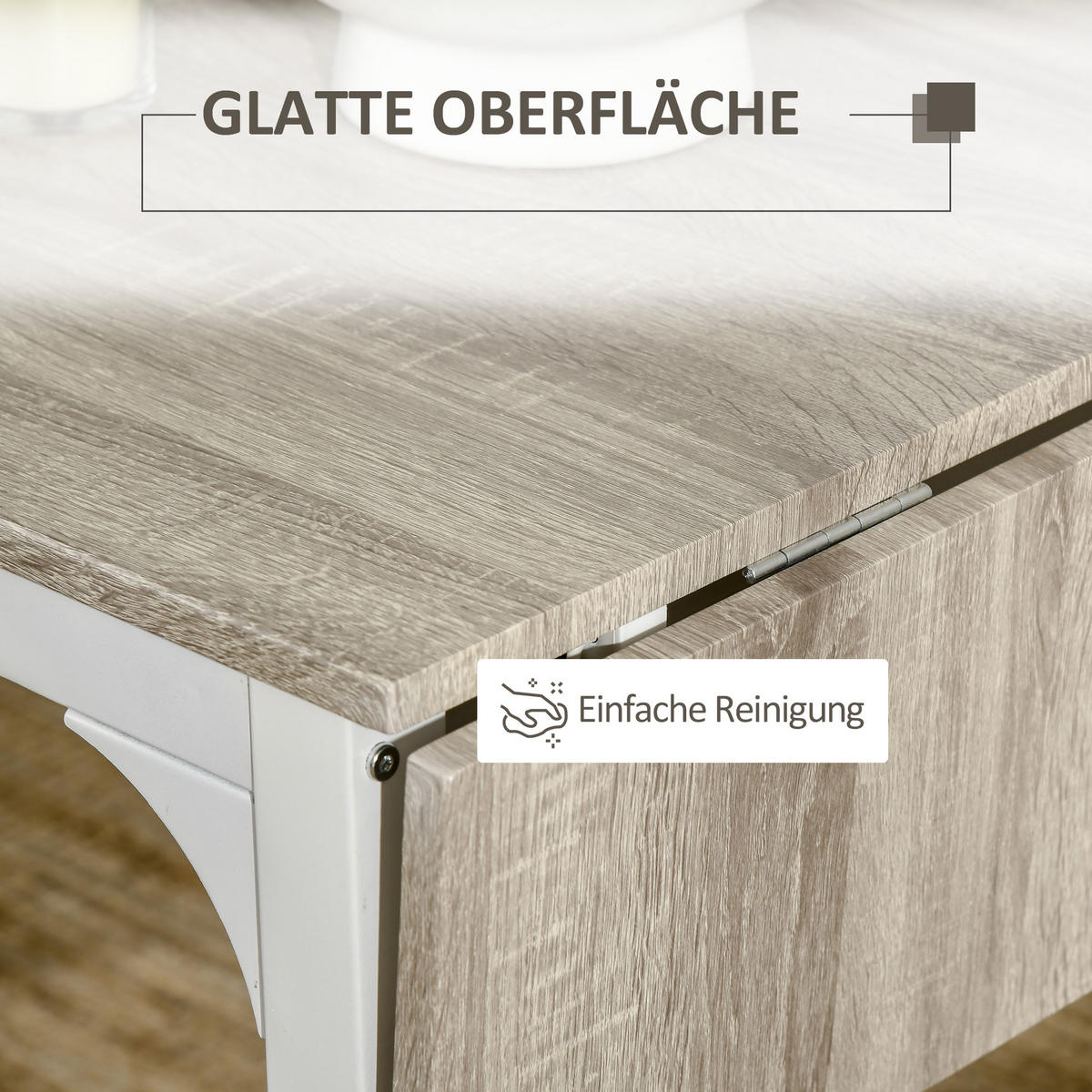 ESSGRUPPE, MDF, Stahl, Natur+Weiß - Naturfarben, Kunststoff (70/75/110cm) - HOMCOM