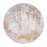 GLASPLATTE für Kamin Ø 80 cm - Beige, Glas (80/80/0.4cm) - TULUP