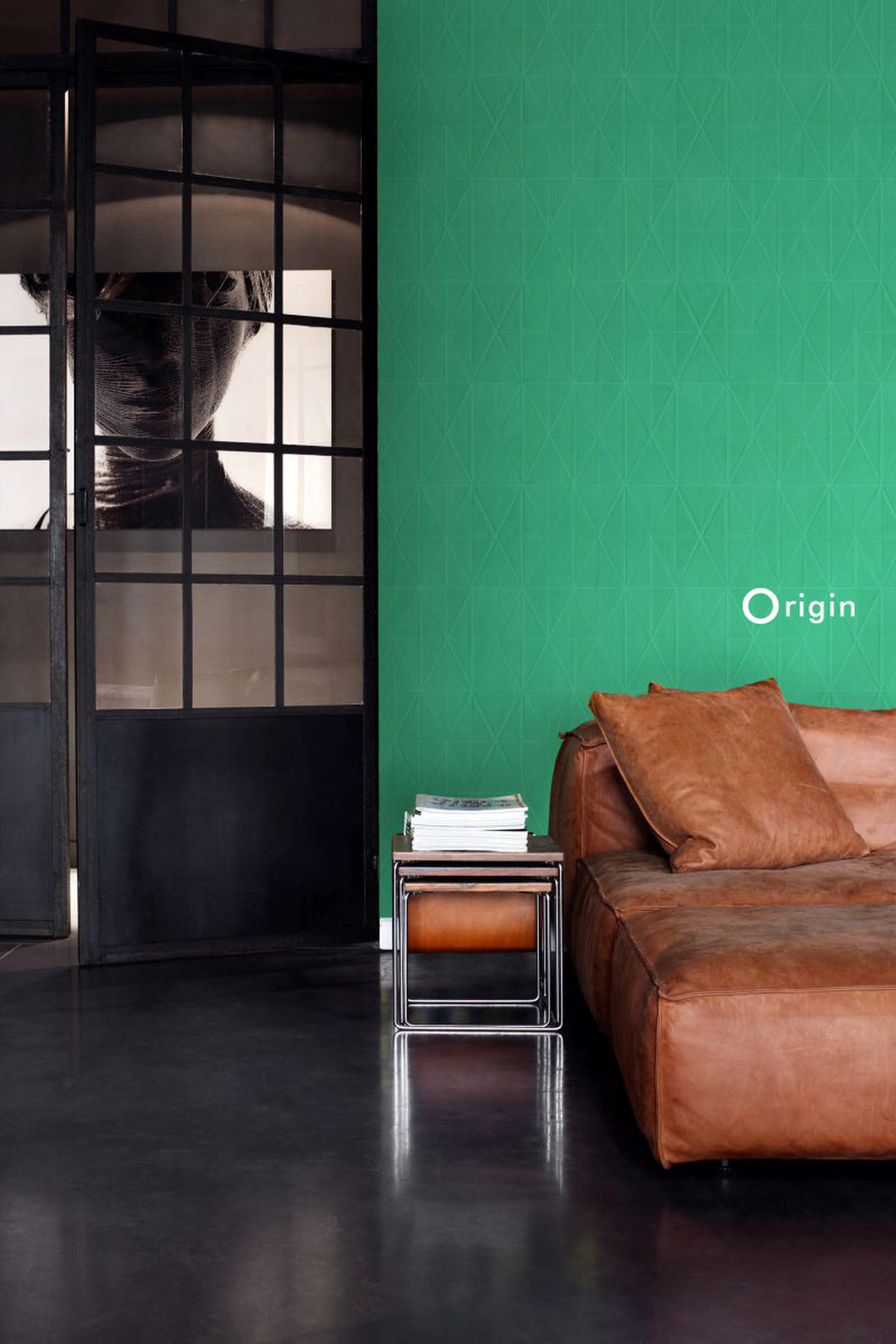 TAPETE grafische Form 53 cm x 10.05 m - Grün, Papier (53/1000cm) - Origin Wallcoverings