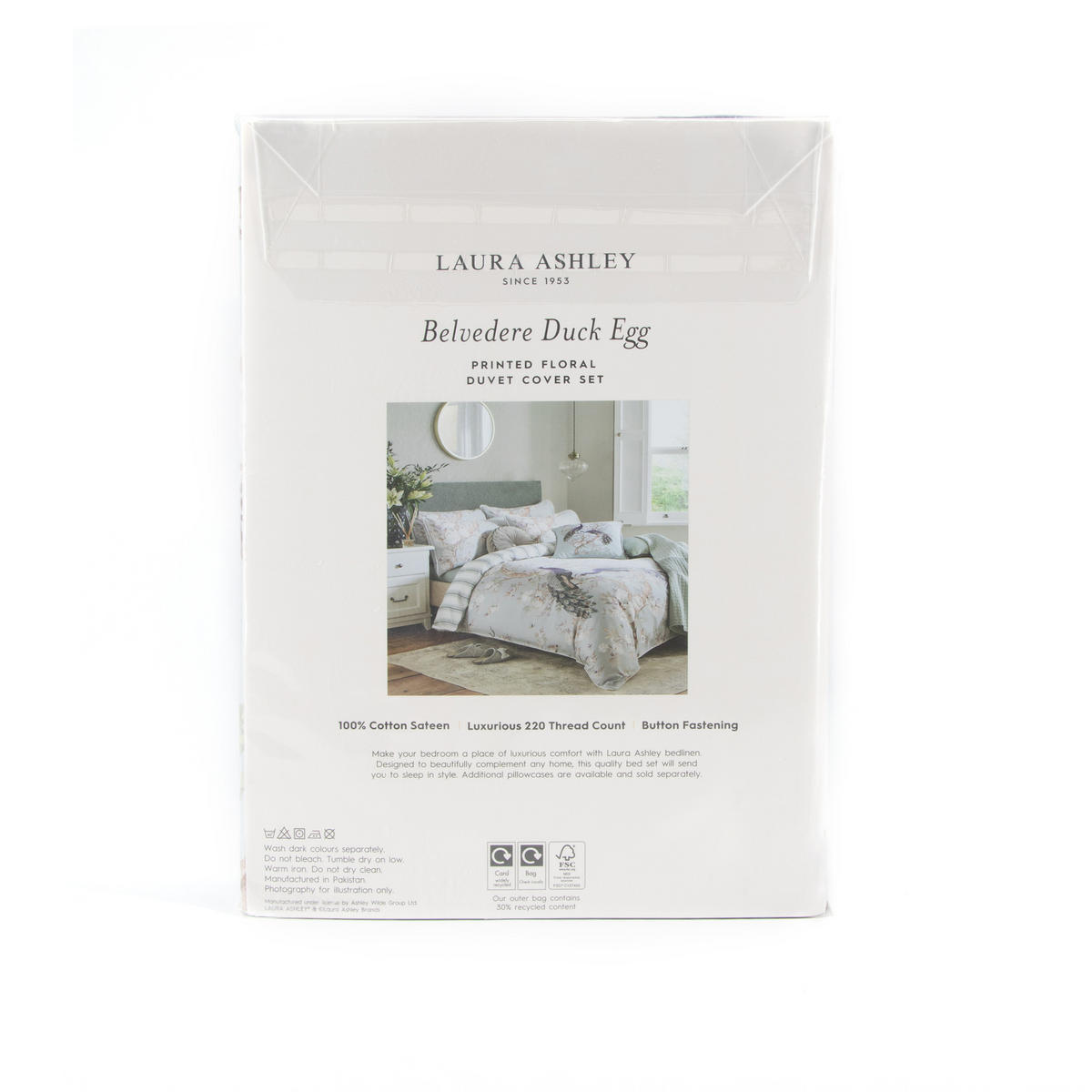 BETTWÄSCHE Belvedere Duckegg 200cm x 200cm - Blau, Textil (200/200cm) - LAURA ASHLEY