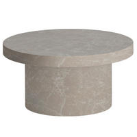 COUCHTISCH rund in Stein-Optik – moderner Look in Grau, Beige 60x60x30 cm - Beige, Holzwerkstoff (60/60/30cm) - KADIMA DESIGN