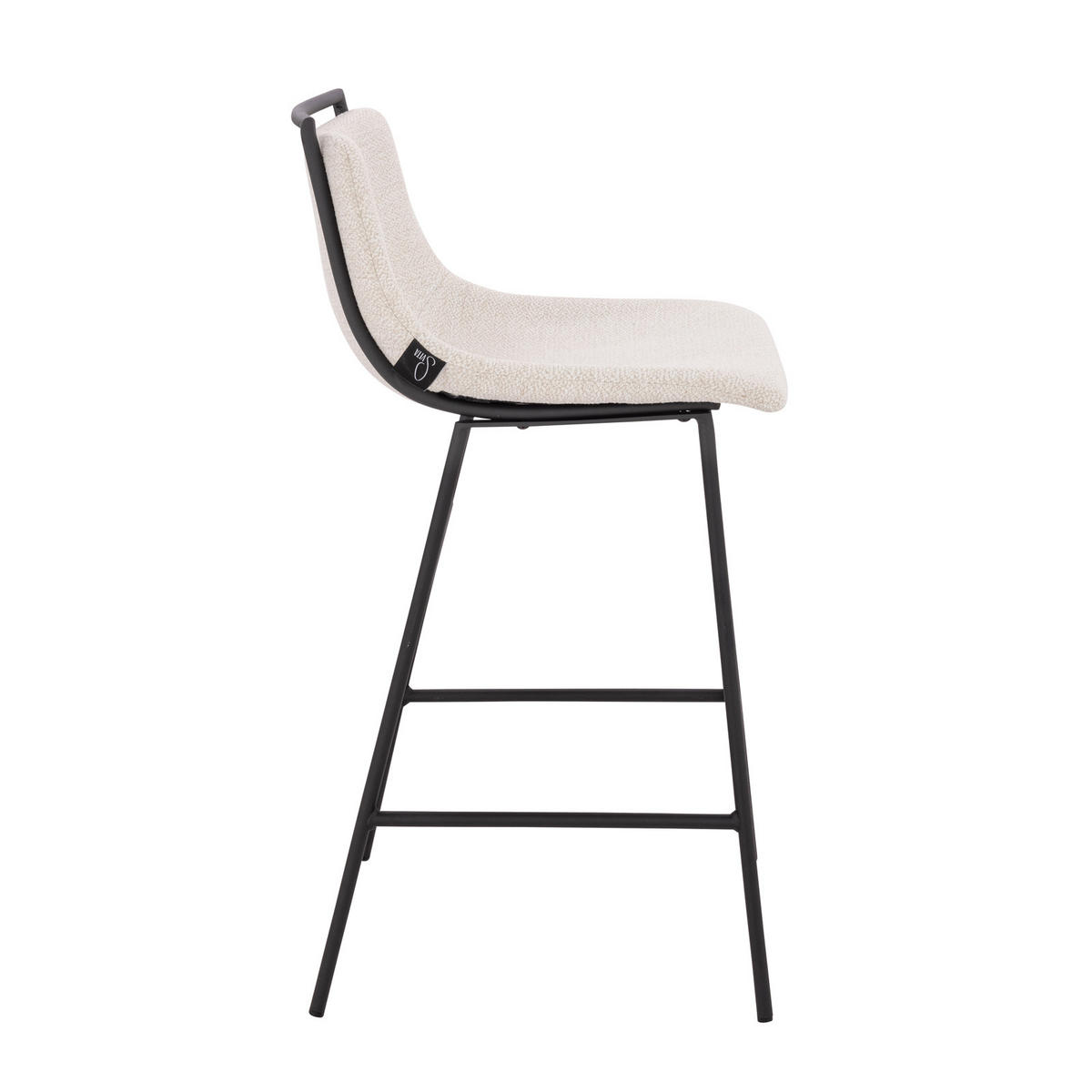 BARHOCKER CAMILLE 2er Set Boucle Weiß - Weiß, Textil (44/91/50cm) - SVITA
