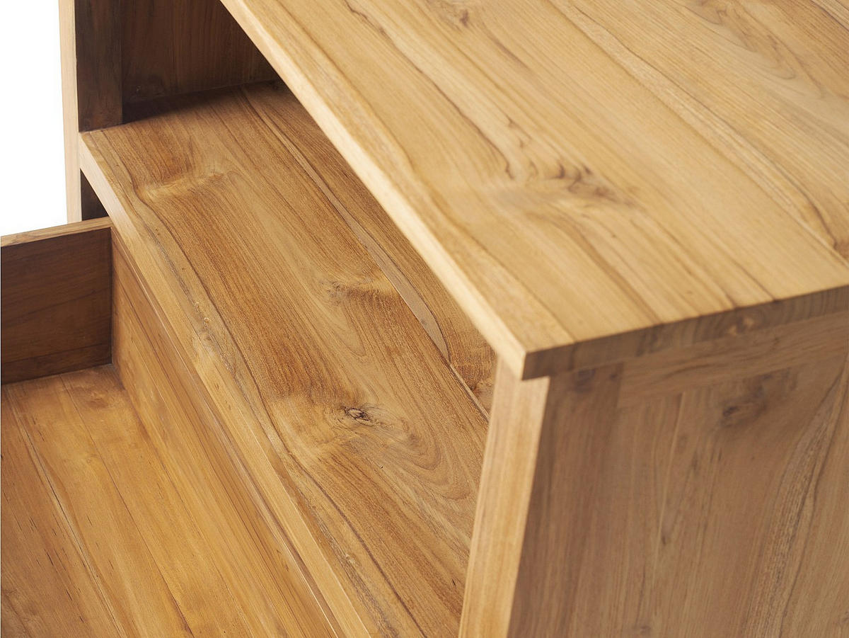 WASCHBECKENUNTERSCHRANK - 90 cm x 50 cm - Holz, Platte - Naturfarben Hell - KETAPANG - Naturfarben, Holz (135/75/50cm) - Vente-Unique