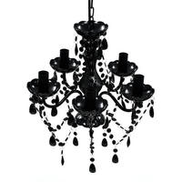 KRONLEUCHTER 5 Glühbirnen Schwarz - Schwarz, Kunststoff (38/38/45cm) - vidaXL