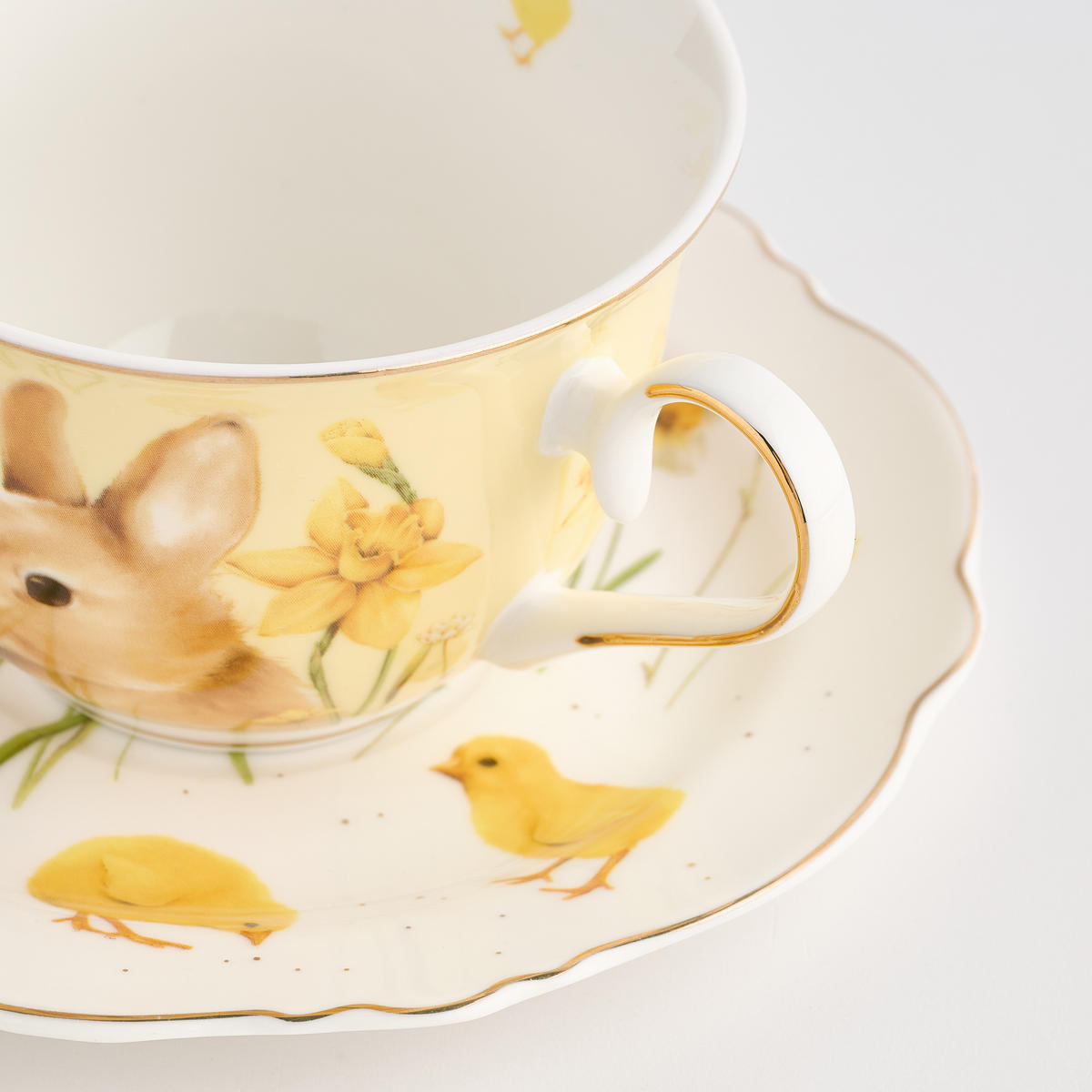 TASSE MIT UNTERTASSE Daffelisbunny - Gelb, Keramik (0.2L) - home&you
