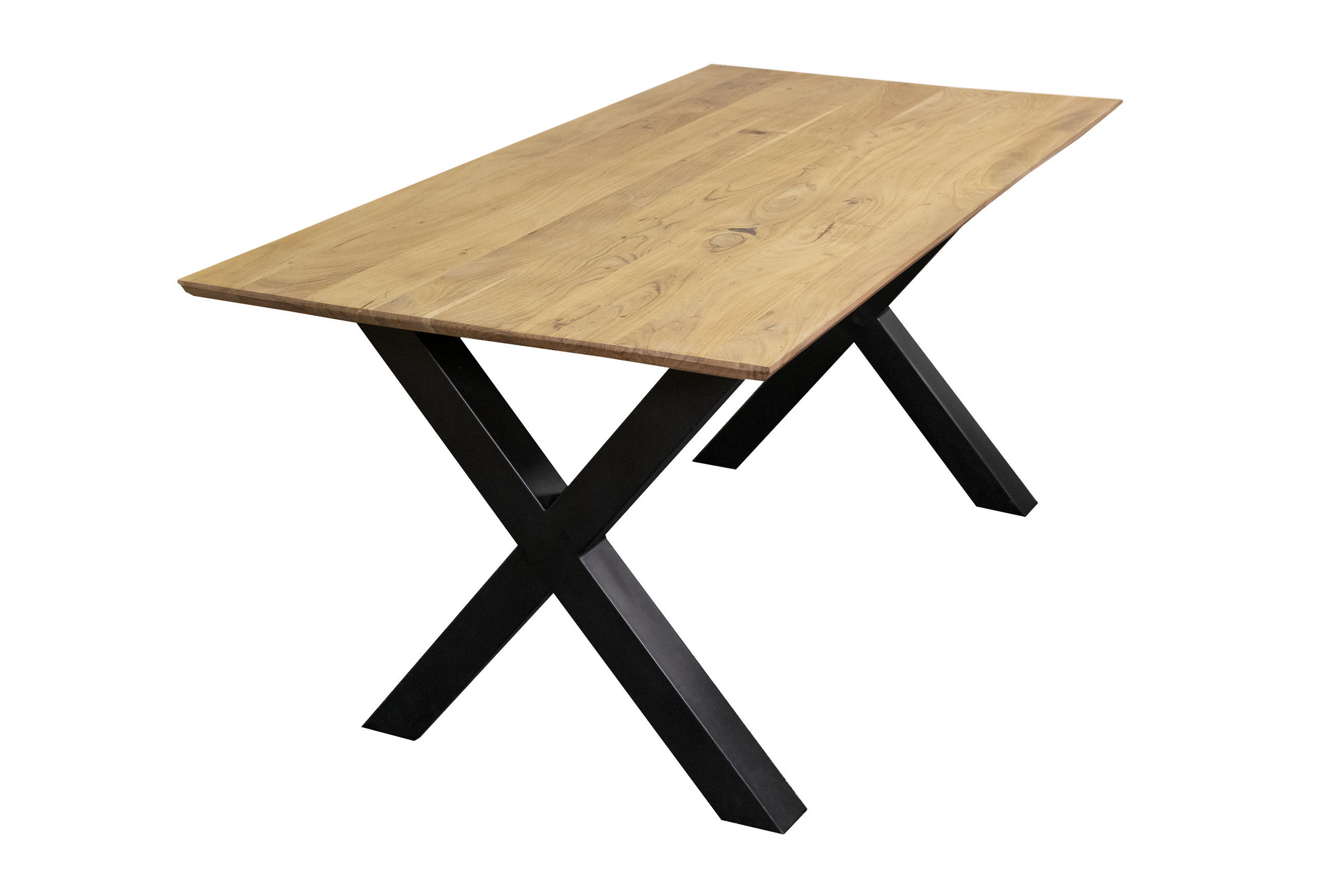 ESSTISCH ANDI - Beige/Schwarz, Holz/Metall (80/140/77cm) - SAM