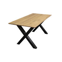ESSTISCH ANDI - Beige/Schwarz, Holz/Metall (100/260/77cm) - SAM