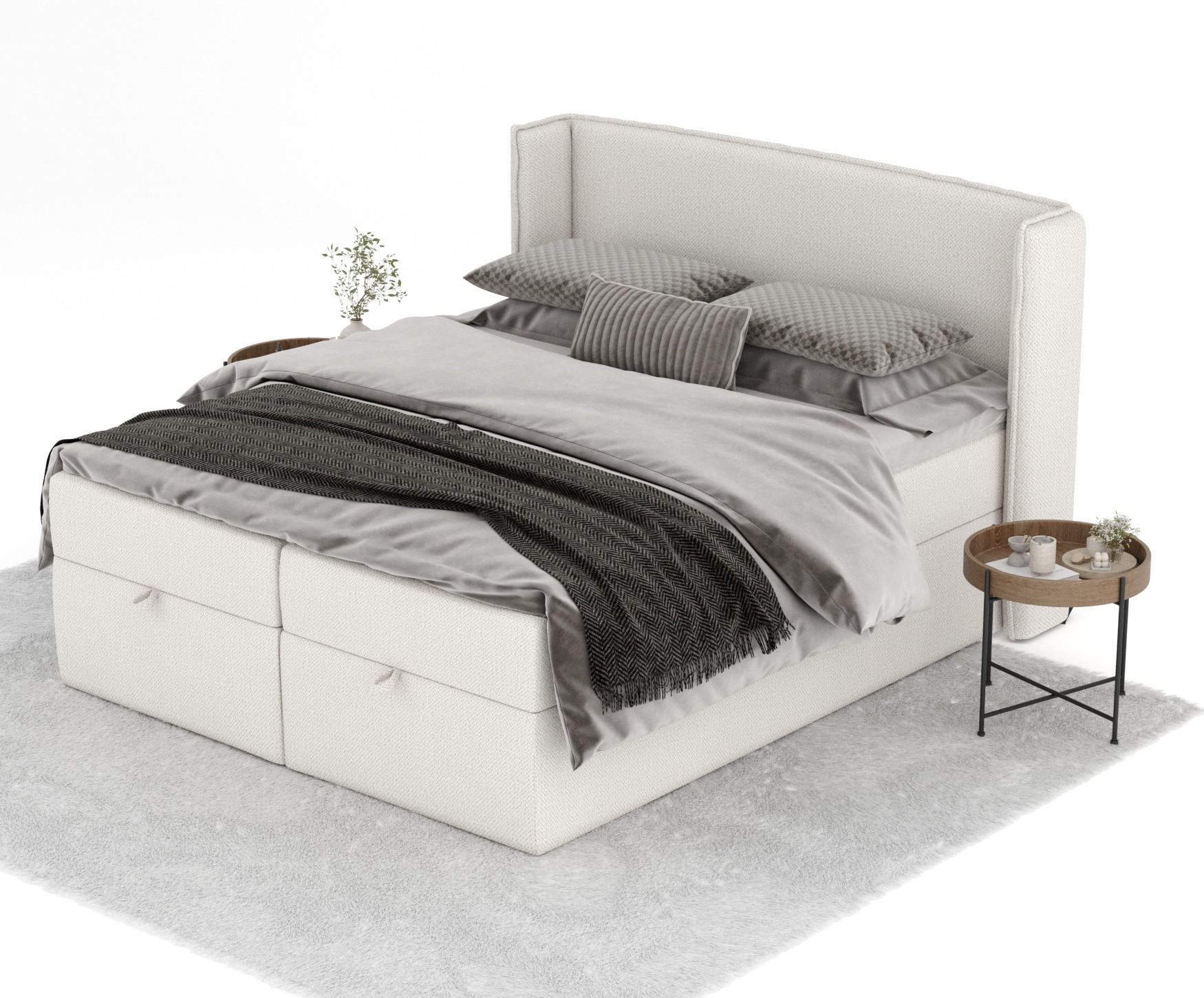 Thumbnail - Maison de Reve Boxbett, Beige, Textil, Buche, Kiefer, H3, Höhe ca. 20 cm, 160x200 cm, Oeko-Tex® Standard 100, Reach, FSC...