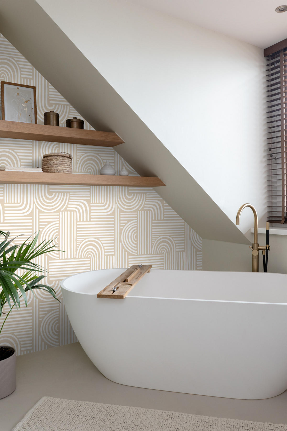 TAPETE 3D-Muster 53 cm x 10.05 m - Beige, Papier (53/1000cm) - ESTAhome