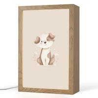 NACHTTISCHLAMPE Hund - Gefleckt - Braun 20x30 cm - Beige, Holzwerkstoff (8/20/30cm) - OnlyWow