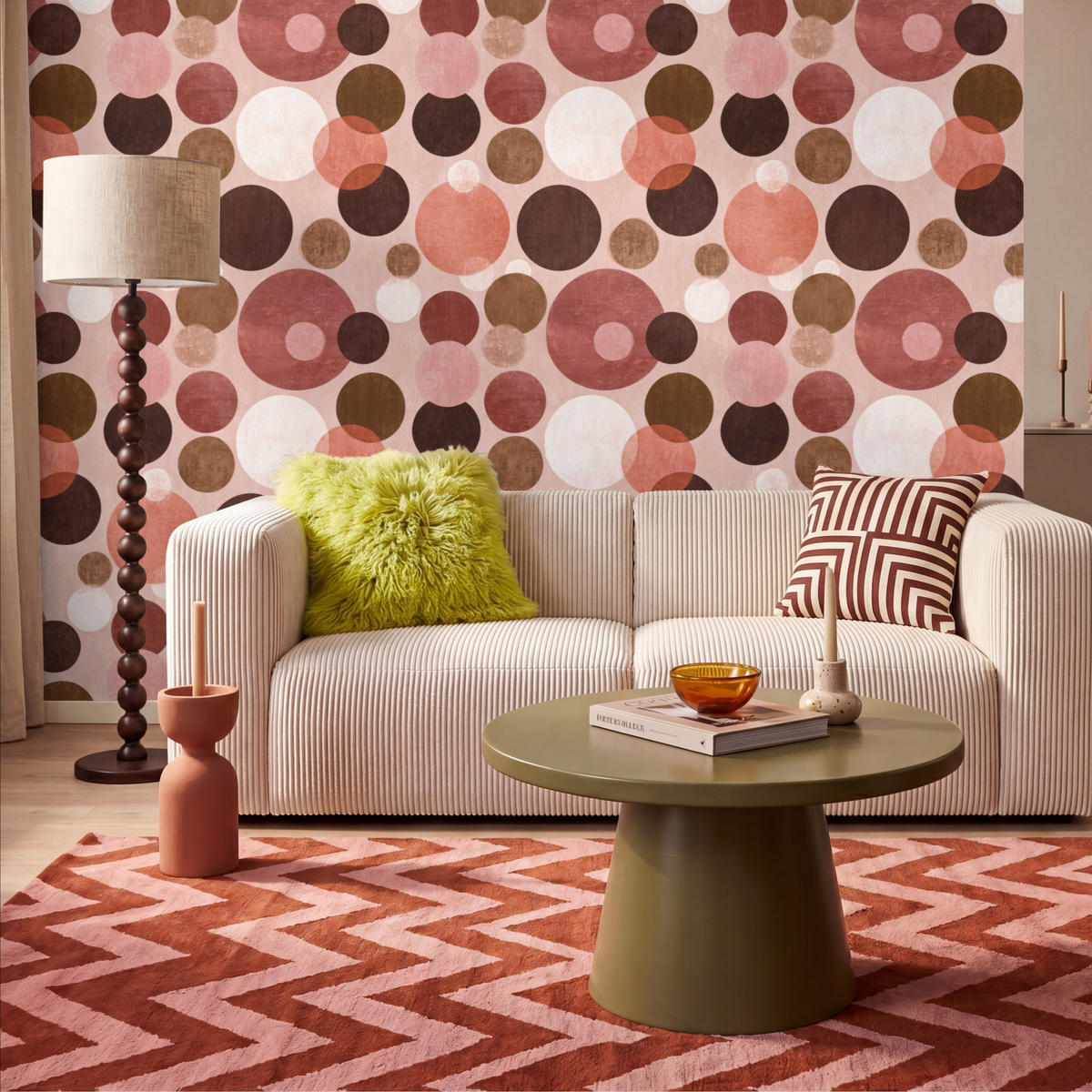 TAPETE - Kreise - Modern - Farbenfroh - 300x200 cm - Multicolor, Papier (300/200cm) - OnlyWow