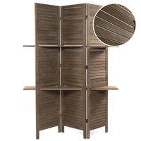 RAUMTEILER Cottage II 3-tlg. Holz, mit 2 Ablagen braun - Braun, Holz (120/170/22cm) - DESIGN DELIGHTS