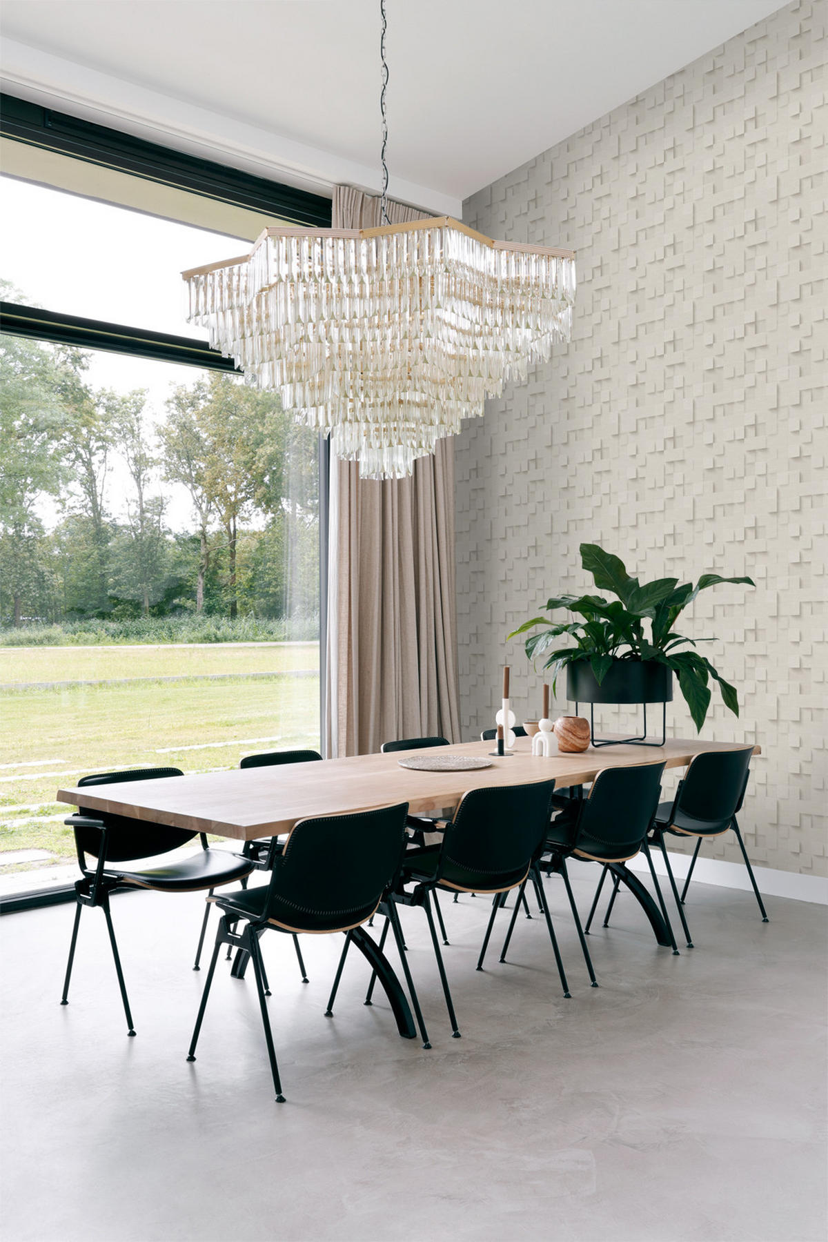 TAPETE 3D-Würfel 50 x 900 cm - Beige, Papier (50/900cm) - Origin Wallcoverings