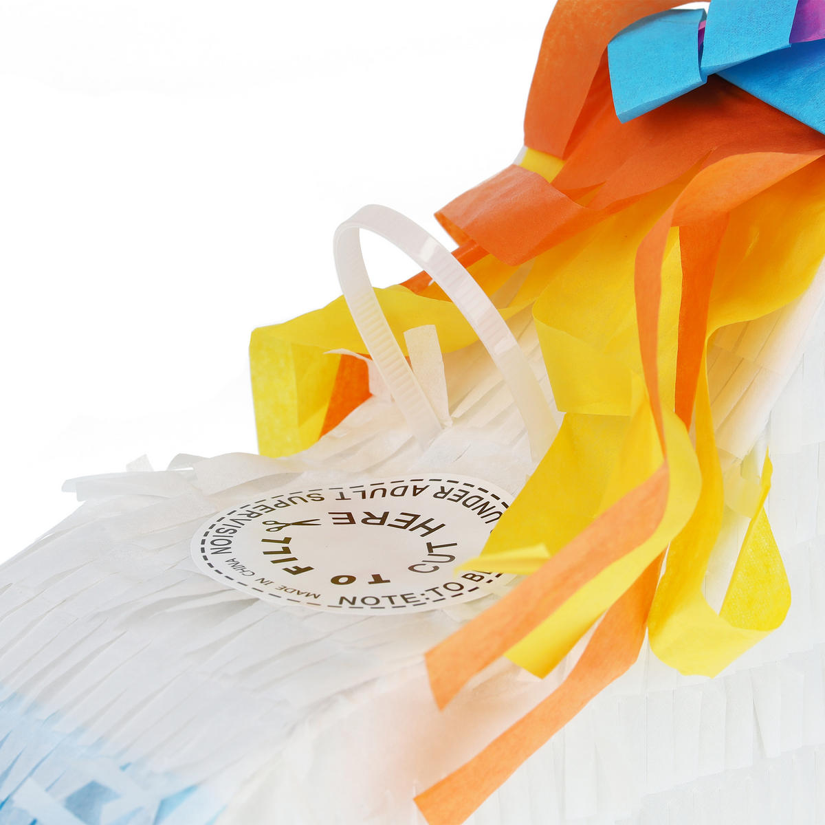 MINI-PINATA - Weiß, Papier/Wellpappe (24/25/7cm) - Relaxdays