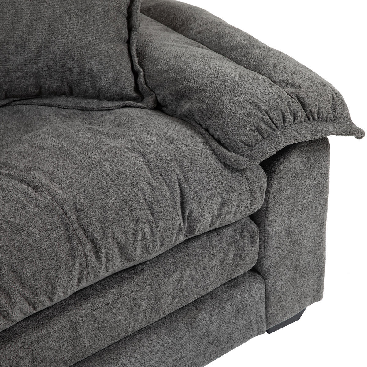 2-SITZER-SOFA DE-35191 mit Doppelschichtkissen Grau - Grau, Holzwerkstoff (89/93/214cm) - ComfortXL
