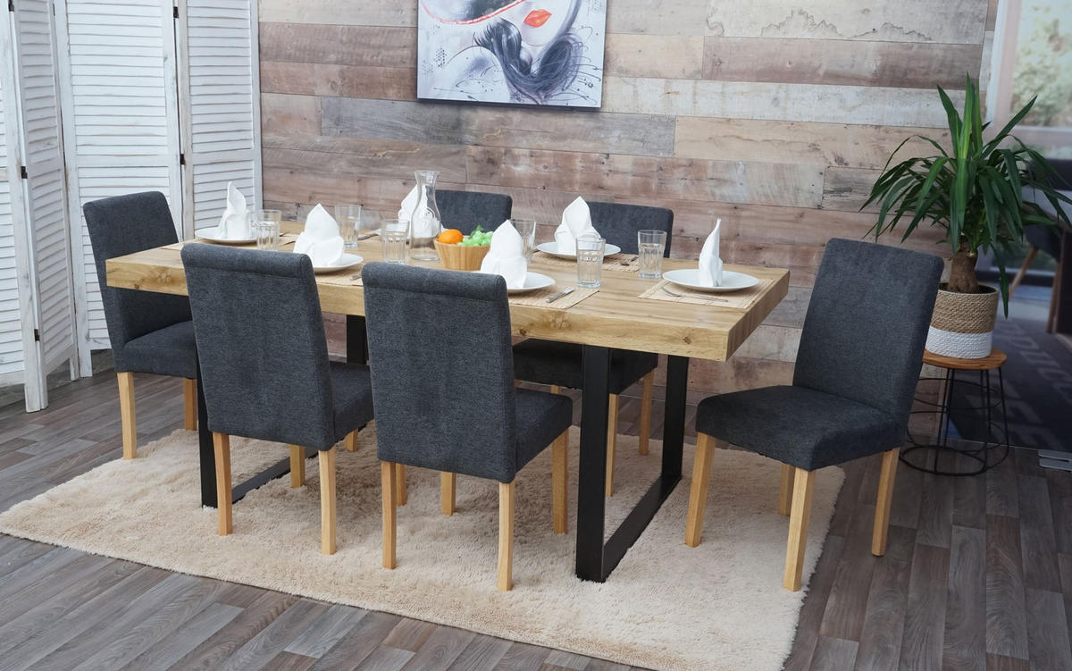 ESSZIMMERSTUHL Anthrazit 6er-Set - Anthrazit, Textil (43/90/48cm) - MCW