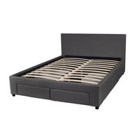 BETT LUGANO mit Schubladen/ Bett 140x190 - Dunkelgrau - Grau, Holzwerkstoff (140/190cm) - Weber Industries
