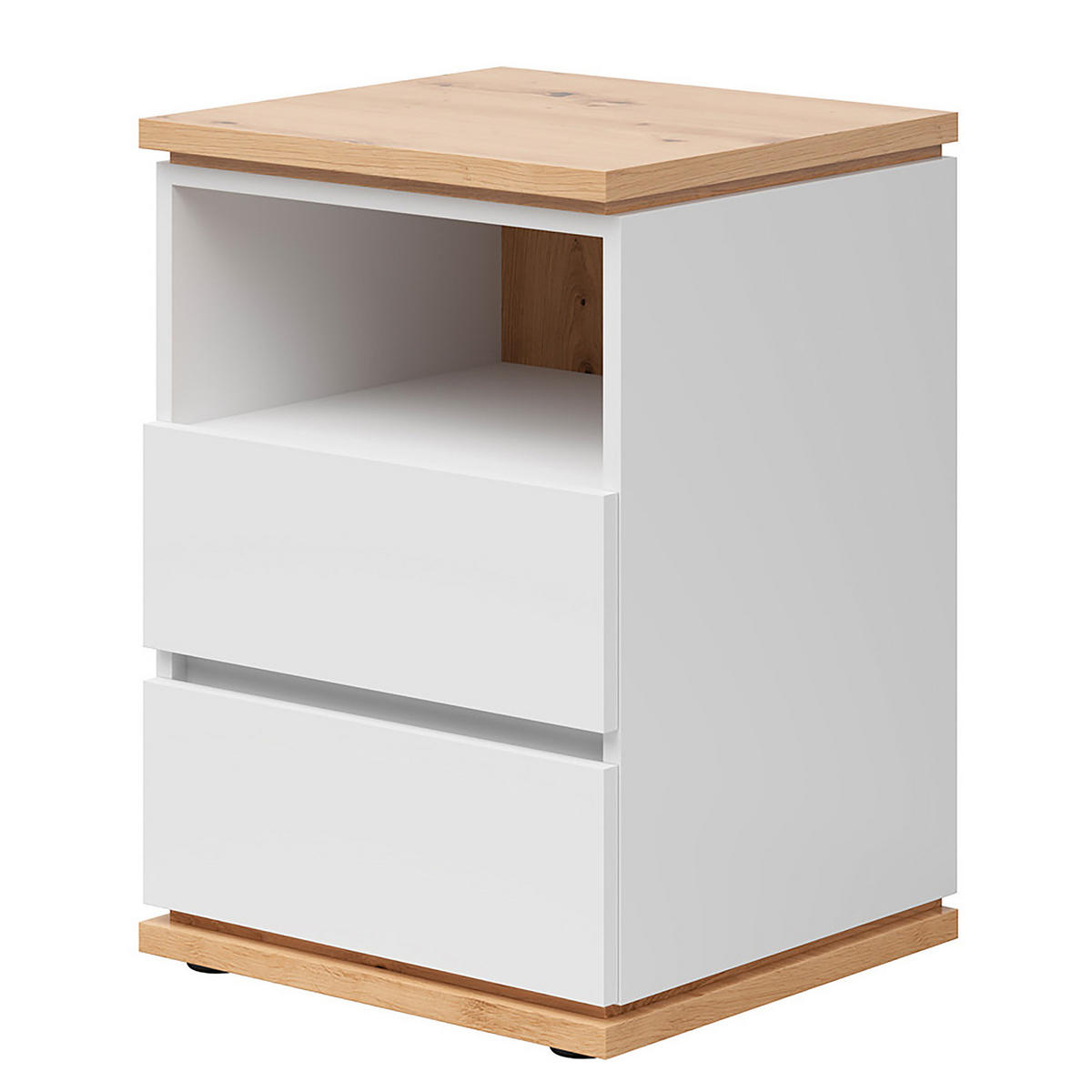 NACHTKOMMODE - Weiß, Holzwerkstoff (45/63/42cm) - home24