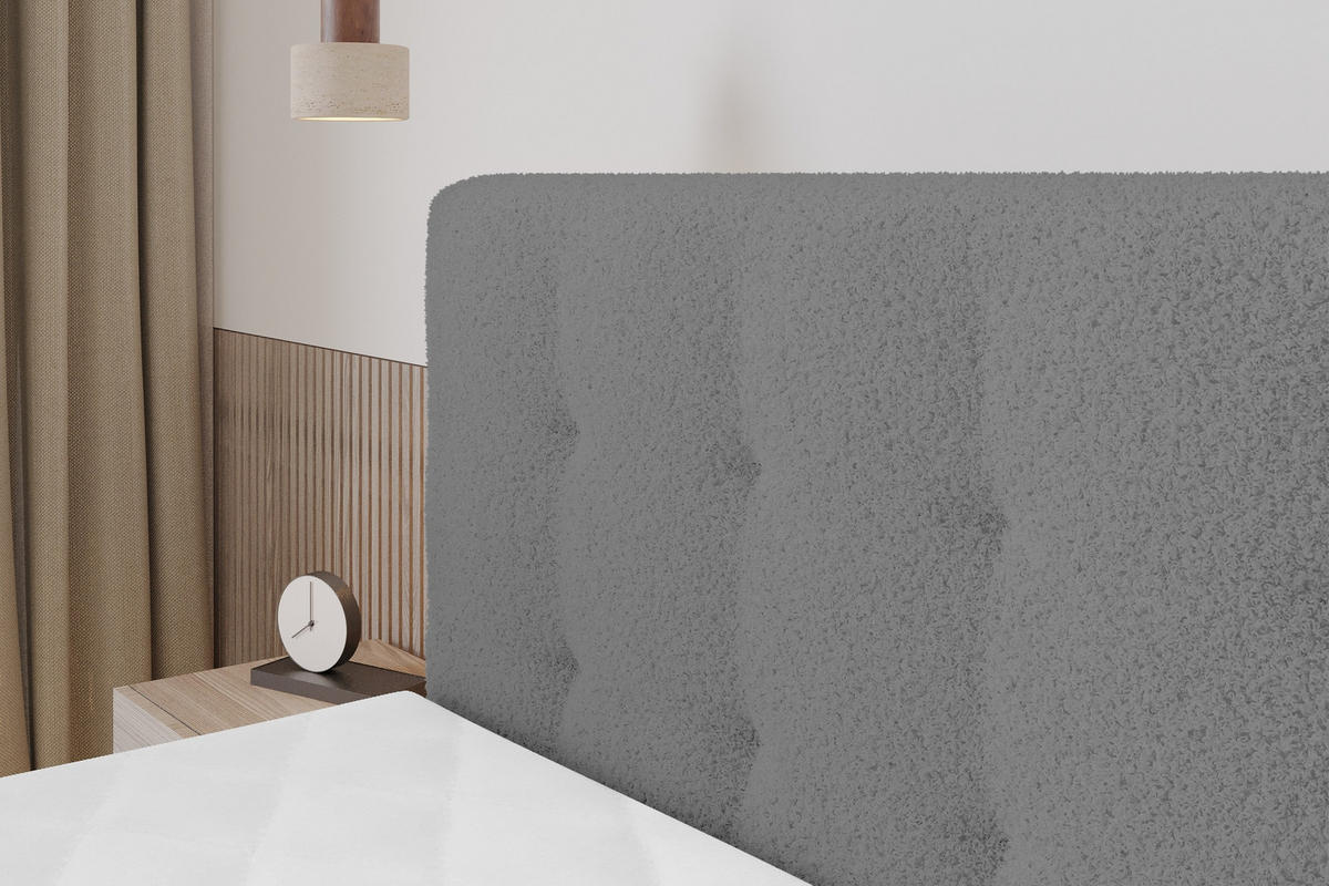BOXSPRINGOVÁ POSTEL s matrací H3/H4 - IGAN-Z KING - 120x200 cm Šedá - barva břidlice, kompozitní dřevo (123/200cm) - ALTDECOR