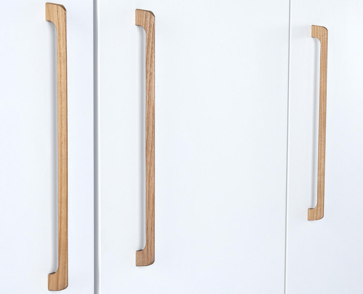 KLEIDERSCHRANK Lina 130/192/51 cm Kreideweiß Soft-Close - Walnussfarben/Weiß, Holz/Holzwerkstoff (130/192/51cm) - arthur berndt