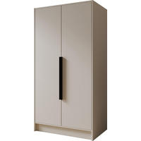 KLEIDERSCHRANK Mono Bis im Skandi-Stil, Drehtüren mit Schwarze Metallgriffe, Kaschmir 102/200/51 cm - Kaschmir/Beige, Holzwerkstoff (102/200/51cm) - WFL GROUP