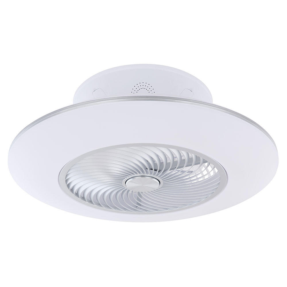 LED DECKENLEUCHTE Ventilator Weiß Opal - Weiß, Metall (58/58/22cm) - Globo Lighting