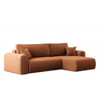 ECKSOFA Mit Schlaffunktion und Stauraum für Bettzeug Capri Stoff Poso Ziegel Rechts - Kupferfarben, Holz/Textil (272/145cm) - Kaiser Möbel
