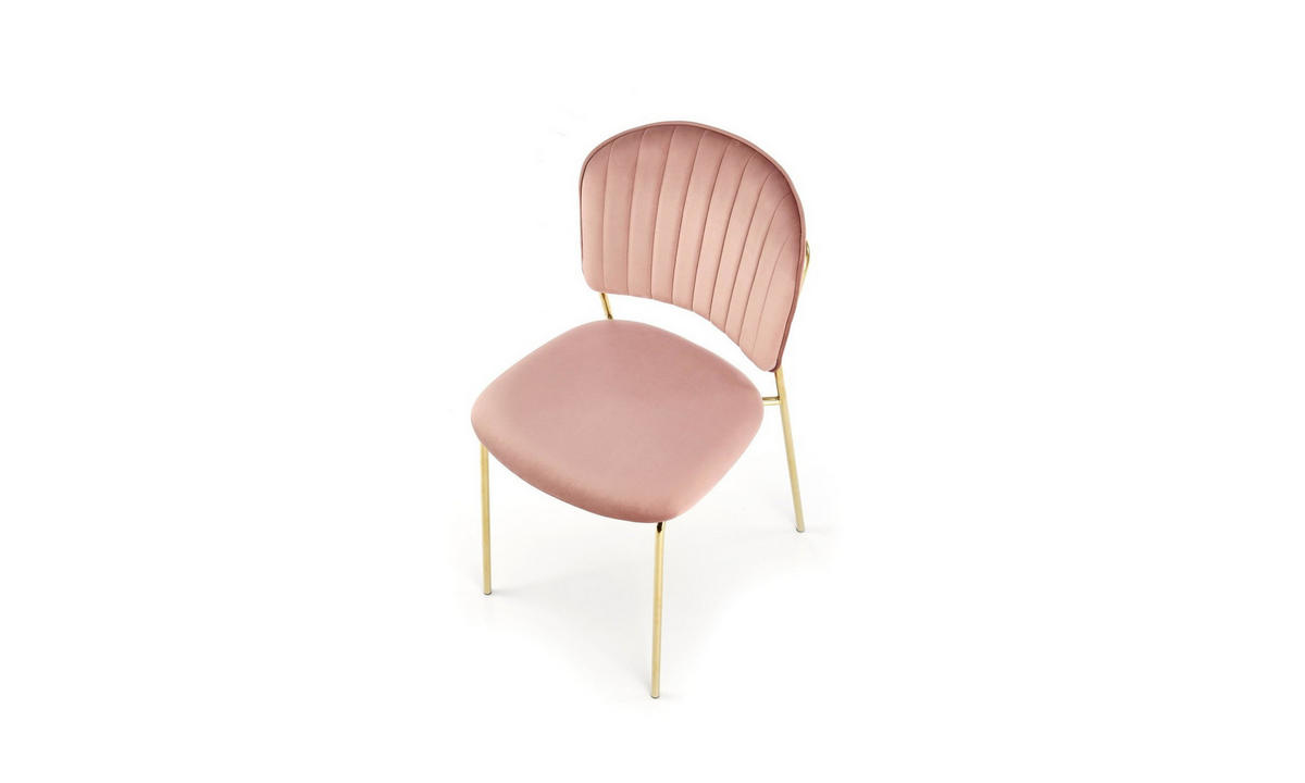 POLSTERSTUHL GLORIA 47/56/85 cm Rosa/Gold - Goldfarben/Rosa, Textil/Metall (47/85/56cm) - Lookway