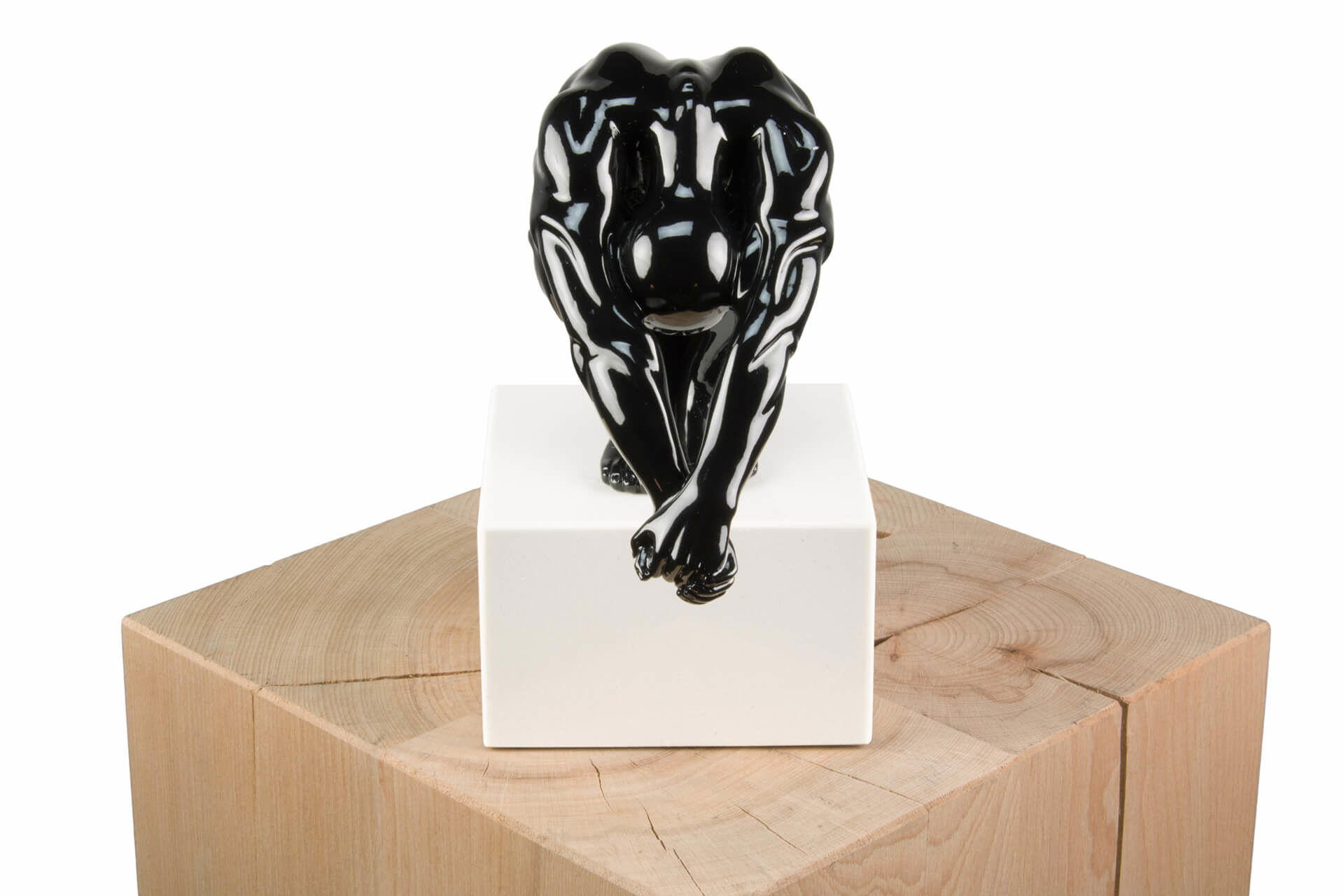 SKULPTUR Weiß 20/23 cm - Schwarz, Stein (20/23/13cm) - KUNSTLOFT