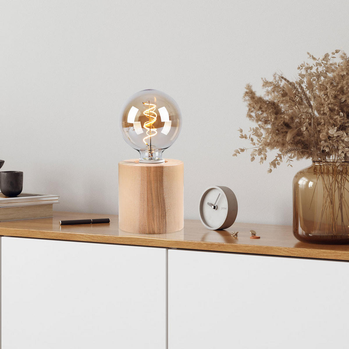 TISCHLEUCHTE SALGADO Holz Braun - Braun, Holz (10/10/10cm)