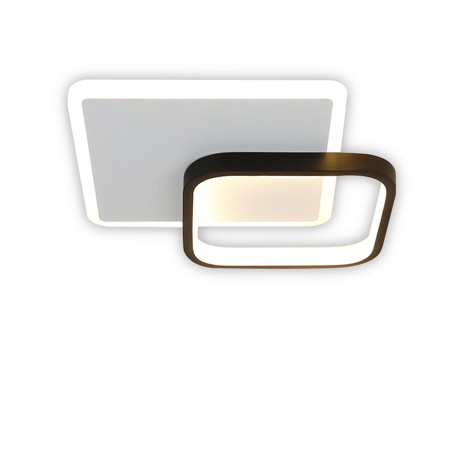 DECKENLEUCHTE Eirlysyn 24/24/6 cm - Schwarz, Metall (24/24/6cm) - ZMH