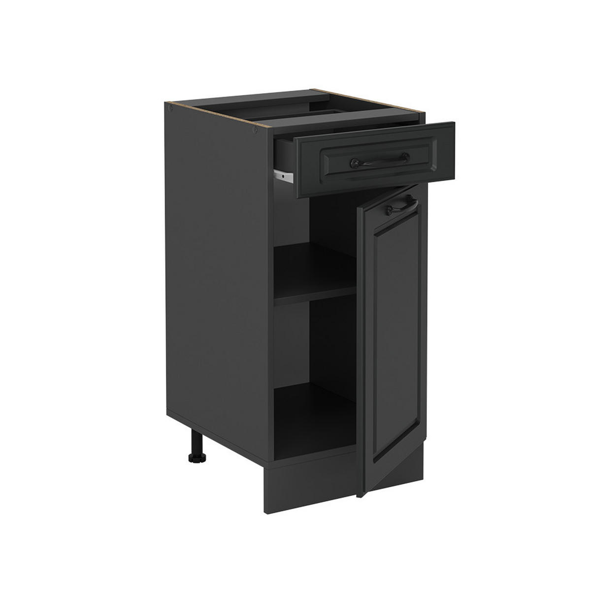 KÜCHENUNTERSCHRANK R-Line Anthrazit Landhaus 40 cm AP Marmor - Anthrazit, Holzwerkstoff (40/81.6/60cm) - Vicco