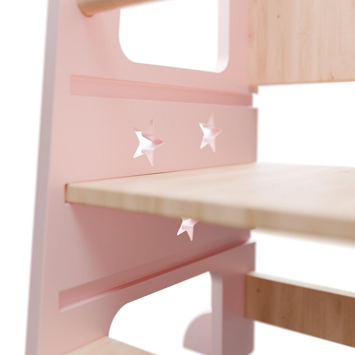 LERNTURM Henny in Rosa - Rosa, Holzwerkstoff (40/90/44cm) - Juskys