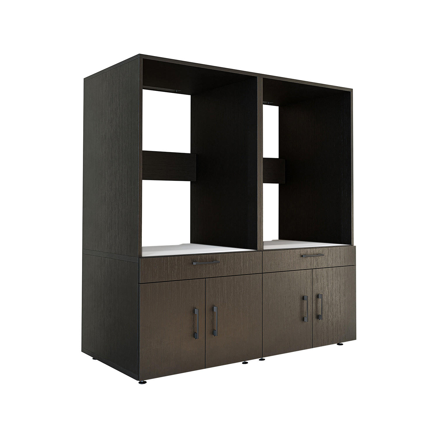 WASCHMASCHINENSCHRANK Serie 3 134cm Breit, 145cm Hoch - Schwarz, Holzwerkstoff (134/145/67cm)